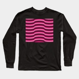 Op Art Rose Pink Long Sleeve T-Shirt